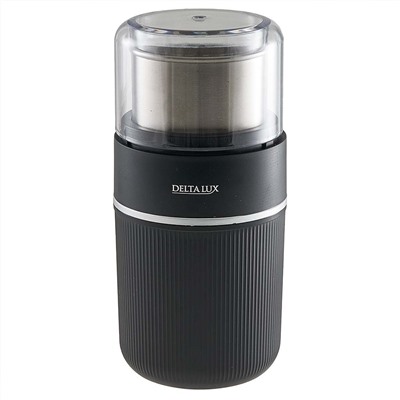 Кофемолка электрическая 300 Вт, 80 г, съемная чаша DELTA LUX DE-2203 черная