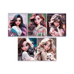 Тетрадь 40л., А5, клетка BG "Beauty"