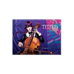 Тетрадь для нот А5 24 листа «Девочка с косичками», для музыкальной школы