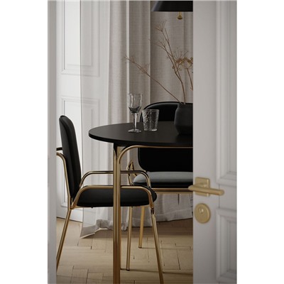 Столик кофейный Ror, Ø50 см, латунь/черный