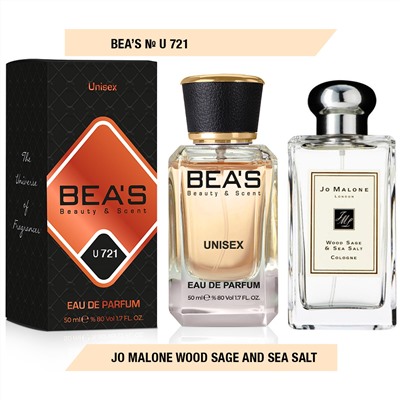 Beas U721 JM Wood Sage & Sea Salt edp 50 ml, Парфюм унисекс Beas U721 создан по мотивам аромата JM Wood Sage & Sea Salt