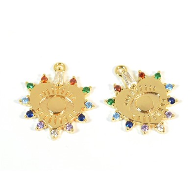 Подвеска сердце 15*18мм с фианитами, золотистая