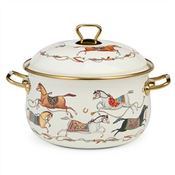 КАСТРЮЛЯ LEFARD ЭМАЛИРОВАННАЯ С КРЫШКОЙ, СЕРИЯ PASSAGE, 4,8Л, ДИА.22СМ ПОДХОДИТ ДЛЯ ИНДУК.ПЛИТ