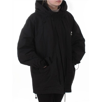 3096 BLACK Куртка демисезонная женская (100 гр. холлофайбер)