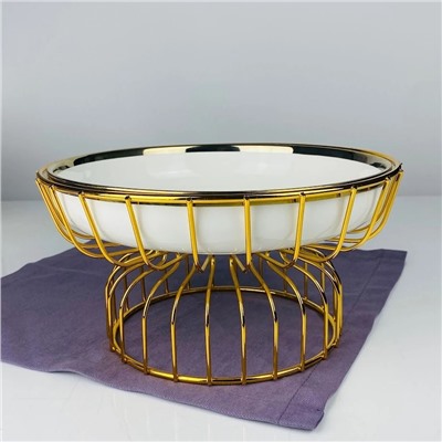 164-009 Блюдо 23см на подставке MULTICOLOR в под.уп.(х8)Фарфор