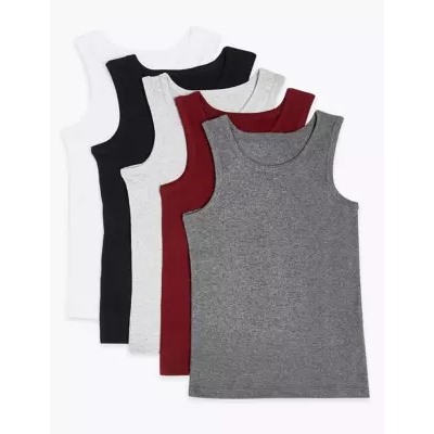 5 Pack Cotton Vests (2-16 Yrs)