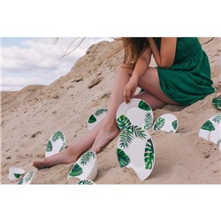 Блюдо сервировочное Avvir «Лист папоротника», овальное, 30×22 см, стеклокерамика, белое