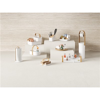 Органайзер для столовых приборов Bellwood, белый/натуральное дерево