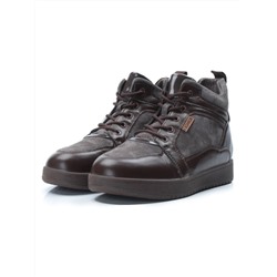 04-PA-18Z BROWN Ботинки зимние женские (натуральная замша и кожа, шерсть)