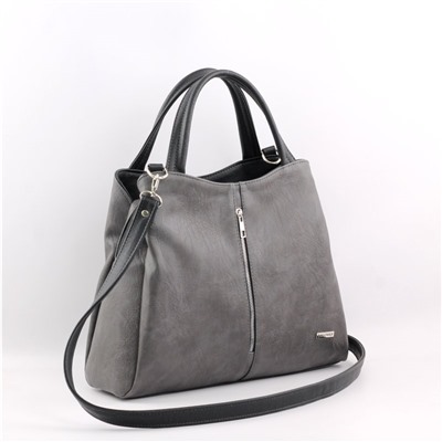 Сумка 373 македония серый+черный ФОРМАТ"А4" ХИТ продаж