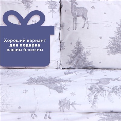Постельное бельё LoveLife 2сп «Зимняя сказка», 175х215см, 200х225см, 50х70см-2шт, 100%хлопок, сатин