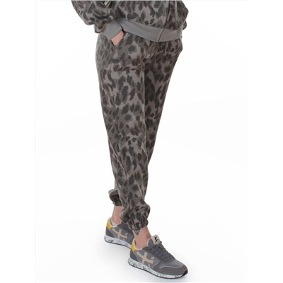 869-3 GRAY/LEOPARD Костюм спортивный зимний женский (95% хлопок, 5% полиэстер)
