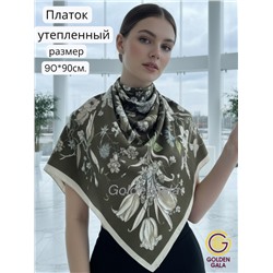 Платок утепленный "Византия" Арт 2026/8 (фон коричнево-зеленый)