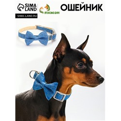 Ошейник "Джентельмен жакардовый", 40 х 1,5 см, синий