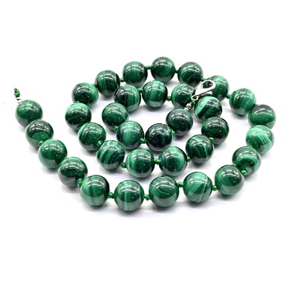 Бусы из малахита шарик 12мм, 48см, 110г