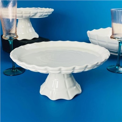 163-045 Блюдо 25х11,5см на ножке КОРНЕЛИЯ в под.уп.(х12)Фарфор