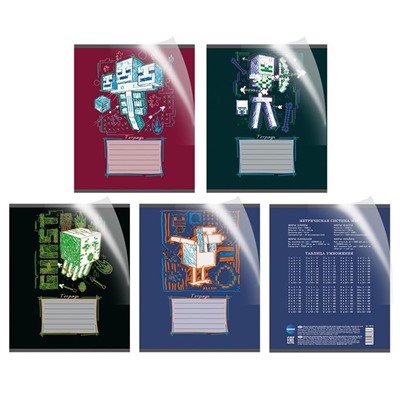 Тетрадь А5 "My Game" в доп. ПВХ обложке, 24 л, клетка, обложка 150 г/м2, mix