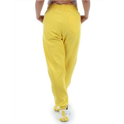 M061 YELLOW Брюки спортивные женские на флисе (100% хлопок) 7986