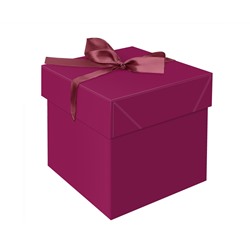 Коробка складная подарочная MESHU "Persian Red", (15*15*15см), с лентой
