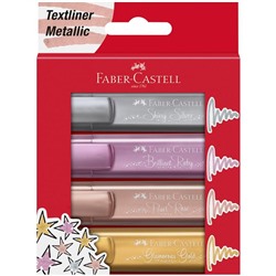 Набор текстовыделителей Faber-Castell "TL 46 Metallic" 04цв., 1-5мм, блистер
