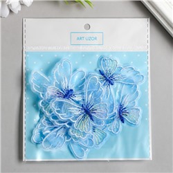 Декор для творчества текстиль вышивка «Бабочка голубая», 4.7×5.5 см