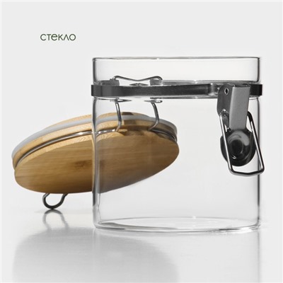 Банка для сыпучих BellaTenero «Эко», 500 мл, 10×10.3 см, с бугельным замком, стекло, прозрачная
