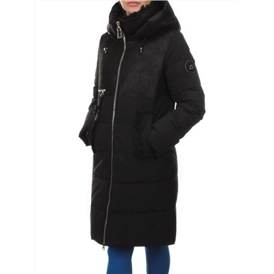 C1071 BLACK Пальто зимнее женское (200 гр. холлофайбер)