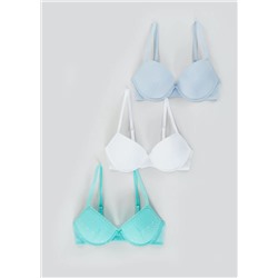 3 Pack Linear Lace Plunge Bras