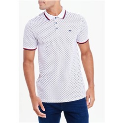 Short Sleeve Ditsy Print Polo Shirt