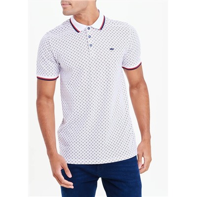 Short Sleeve Ditsy Print Polo Shirt