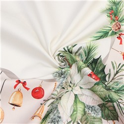 Скатерть новогодняя «Этель. Рождественский венок», 110×150 см, с ВГМО, 100% хлопок, саржа 190 г/м²