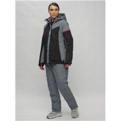 Горнолыжный костюм женский большого размера черного цвета 02272-3Ch