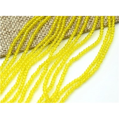 Бусины из шпинели шарик гр.2мм цв.лимонный, 36см, 210 бусин