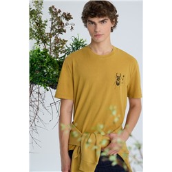 T-shirt bawełniany męski z kolekcji Together For Nature kolor żółty