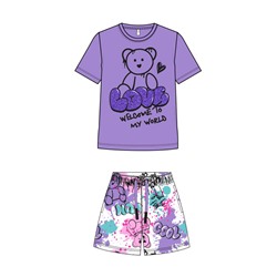 Комплект для девочки: футболка, шорты