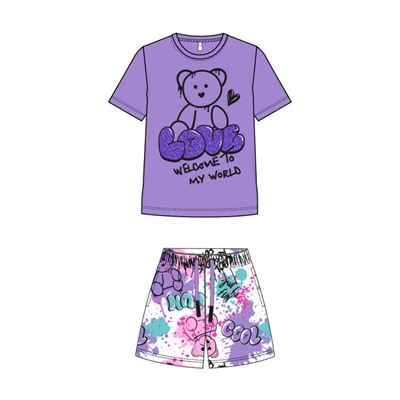 Комплект для девочки: футболка, шорты