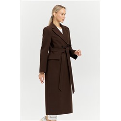 Пальто женское демисезонное 26895 (шоколад/рубчик)