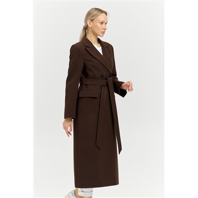 Пальто женское демисезонное 26895 (шоколад/рубчик)