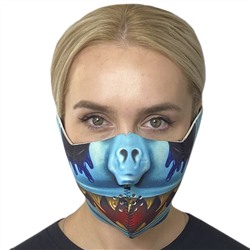 Полулицевая противовирусная маска с крутым хоррор-принтом Wild Wear Reptilian - В одинаковой степени хороша как защита от коронавируса, в качестве защитной антиветровой маски для поездок на байке, велосипеде, гироскутере, электросамокате, моноколесе и т.д. Материал - неопрен №57