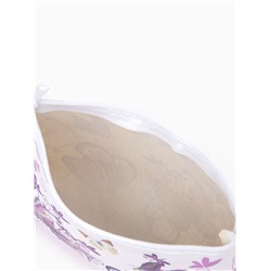 Косметичка-пенал на молнии, плоская, с рисунком «Бабочки», фиолетовая