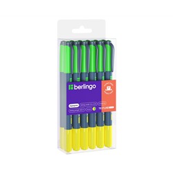 Текстовыделитель двусторонний Berlingo "Textline HL220" желтый/зеленый, 0,5-4мм
