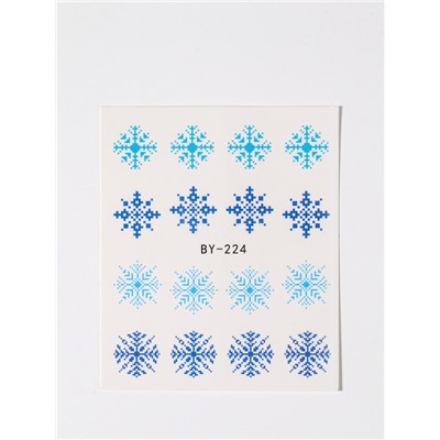 Слайдеры для ногтей «Снежинки», голубые, синие