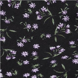 Ткань микровельвет "Васильки", 100% п/э, 140 гр/м2, шир. 150 +/- 5см, цв. черный