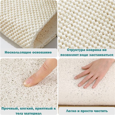 Коврик мягкий для ванной комнаты квм08 80х140 см