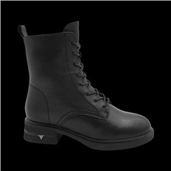 Ботинки из натуральной кожи на меху РА01-1 черные