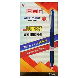 Ручка шариковая Flair Writo-Meter DX узел-игла 0.6, (длина письма 10 км), шкала на стержне, синий