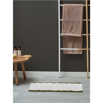 Коврик для ванной с кантом оливкового цвета из коллекции Trendy Ruffles, 50x80 см