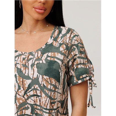 Женское платье Пл-109(К) / Зеленый (узоры)