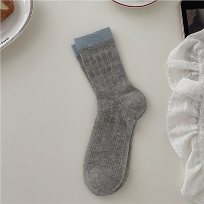 Colored brand summer thin knee socks, Korean style, mid-length