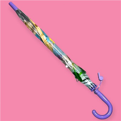 Зонт-трость детский прозрачный с рисунком полуавтомат Арт 2007/4